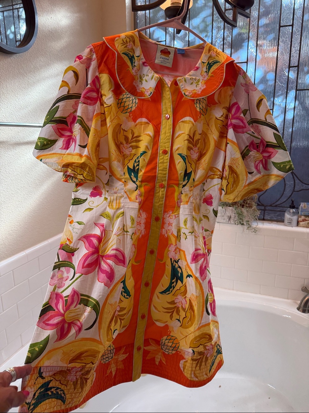 FARM Rio Dress. A-Line . Large. Excellent New condition !! 100% Cotton - Picture 1 of 7